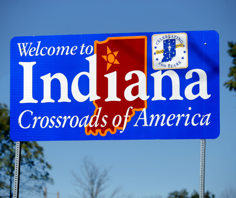 Picture of an Indiana Welcome sign.