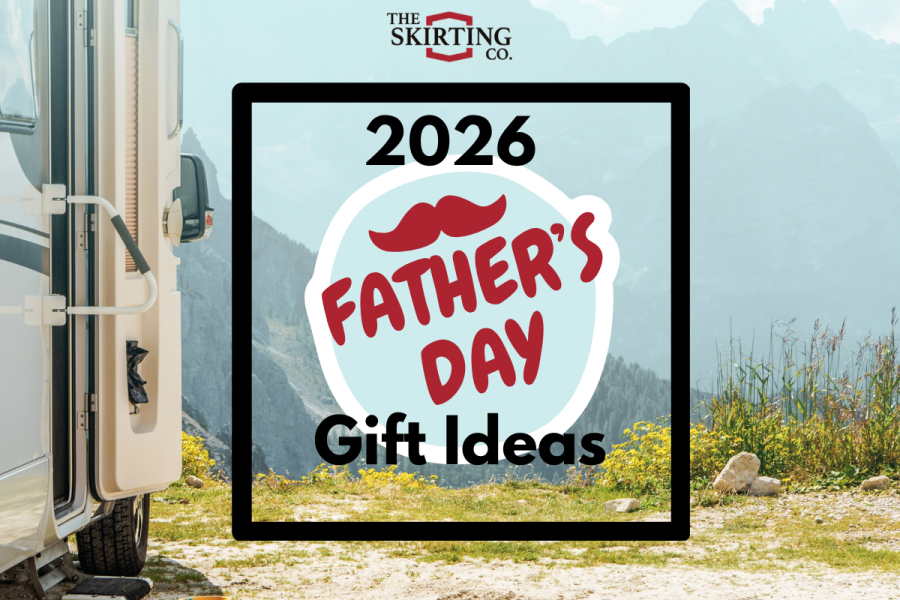Excellent Father’s Day Gift Ideas for the RVing Guy in 2026 title graphic with an RV parked in a scenic mountain landscape.